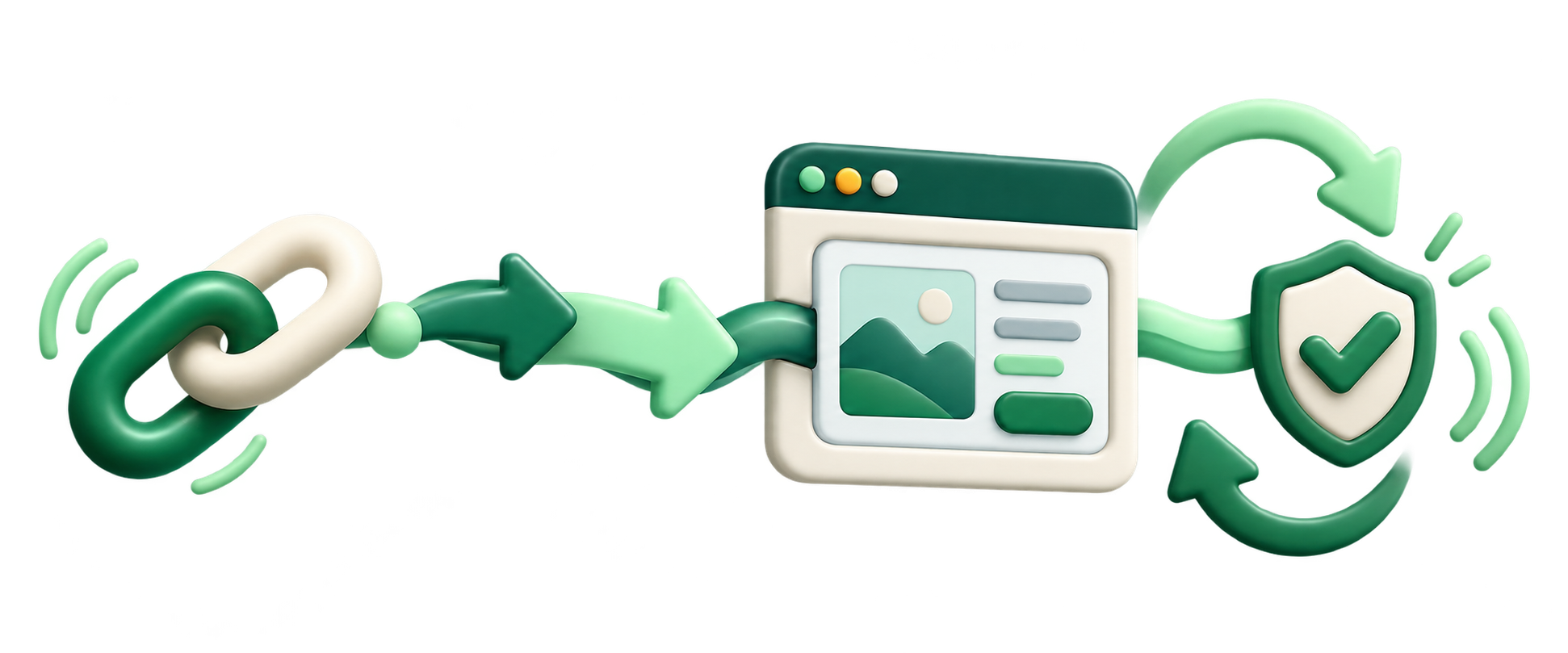 An affiliate link moving through redirects to a verified destination